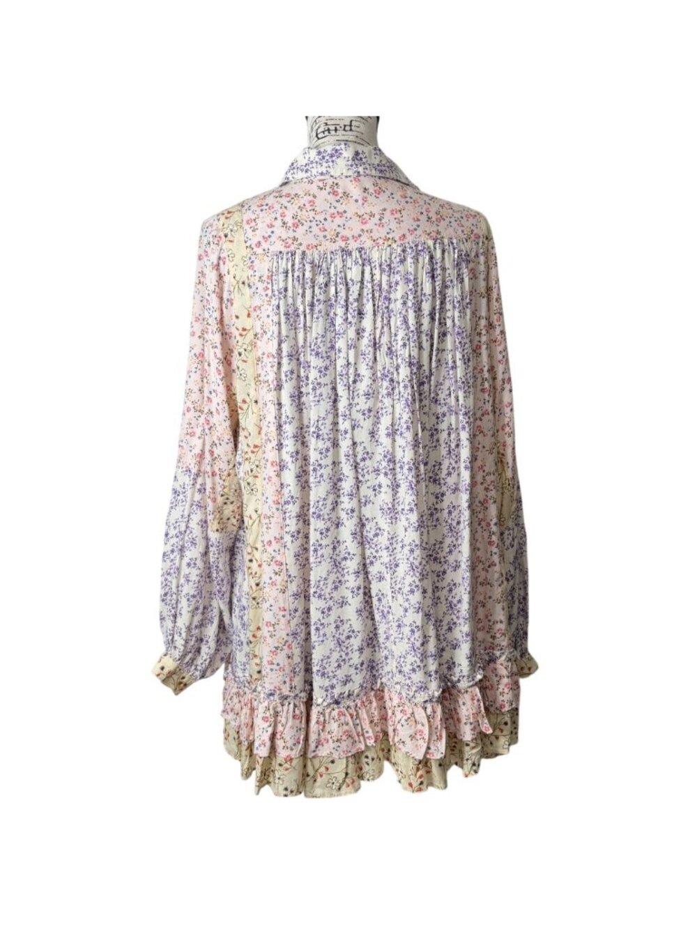 Free People Womens Size S Tunic Mini Dress Lost in You Floral Babydoll Cottage - Picture 4 of 9